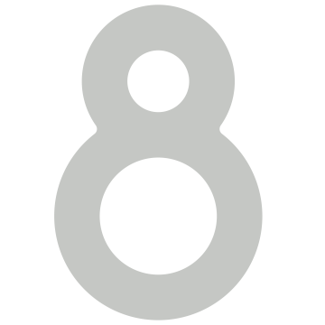 Numéro de maison auto-adhésif "8" - 76 mm en gris clair