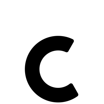 Numéro de maison auto-adhésif "C" - 76 mm en noir