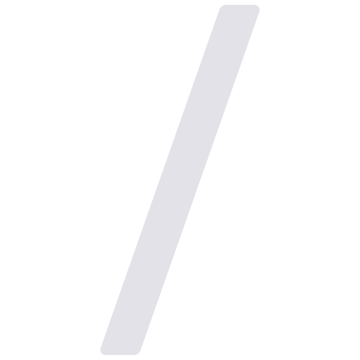 Signe auto-adhésive Slash "/" - 76 mm en blanc
