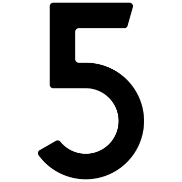 Numéro de maison autocollant "5" - 40 mm en noir