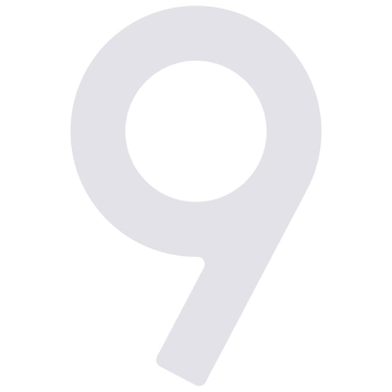 Numéro de maison auto-adhésif "9" - 40 mm en blanc