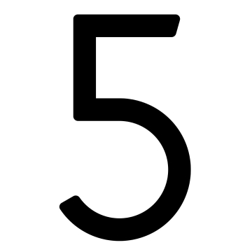Numéro de maison auto-adhésif "5" - 152 mm en noir