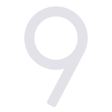Numéro de maison auto-adhésif "9" - 152 mm en blanc