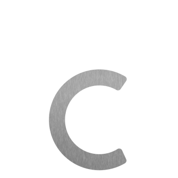 Numéro de maison auto-adhésif "C" - 152 mm en acier inoxydable