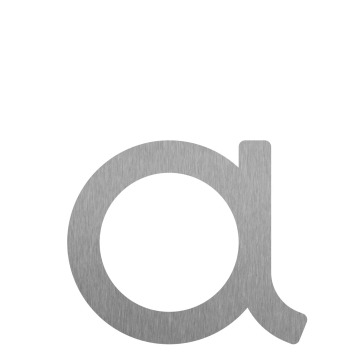 Lettre moderne 'a' '- 200 mm en acier inoxydable