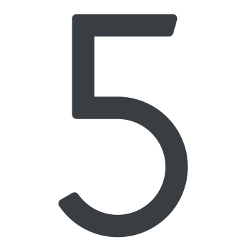 Numéro de maison auto-adhésif "5" - 200 mm en anthracite