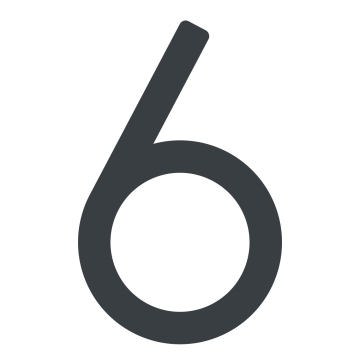 Numéro de maison moderne ''6 '' - 152 mm en anthracite