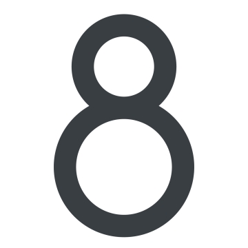Numéro de maison moderne ''8 '' - 152 mm en anthracite
