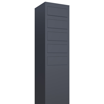 Boîte aux lettres sur pied  Monolith for Five en Anthracite avec rabat en acier inoxydable
