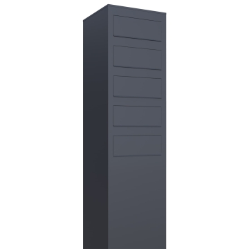 Boîtes aux lettres Monolith for Five quatre Anthracite avec rabat en acier inoxydable