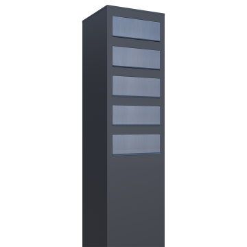 Boîtes aux lettres Monolith for Five quatre Anthracite avec rabat en acier inoxydable