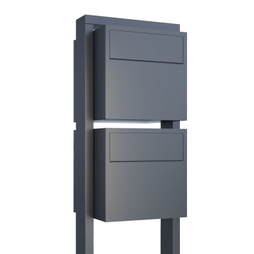 Boîte aux lettres sur pied Lucera for Two en Anthracite | retrait arrière