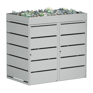 Abri pour deux poubelles à 240L Edgar en gris clair