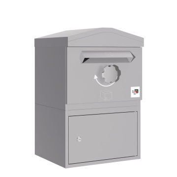 Boîte à colis Mannheim  à toit pointu -  taille M en Gris agate | Fixation murale