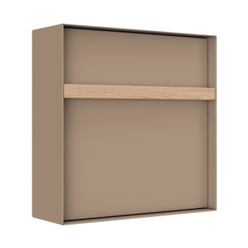Boîte aux lettres murale Oxford beige avec poignée en bois