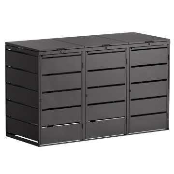 Abri pour trois poubelles à 240L Edda en noir 