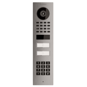 Interphone en saillie Smart-ON pour Two Doorbird D1102KV avec Keypad module en acier inoxydable