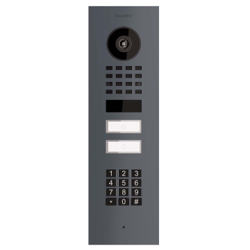 Interphone encastrable Smart-IN for Two Doorbird D1102KV avec Keypad module en anthracite