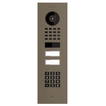 Interphone encastrable Smart-IN for Two Doorbird D1102KV avec Keypad module en grisbeige