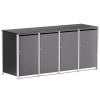 Abri pour quatre poubelles à 240L Hugo en anthracite avec cadre gris signal