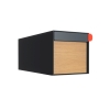 American Mailbox Americano Anthracite avec front décoratif en bois | Mur