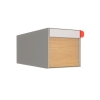 American Mailbox Americano White avec du décor en bois | Mur