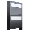 Boîte aux lettres Elegance for Two en Anthracite avec rabat en acier inoxydable