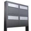 Boîte aux lettres Elegance for Four en Anthracite avec rabat en acier inoxydable