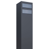 Boîte aux lettres sur pied Monolith for Two en Anthracite avec rabat en acier inoxydable