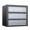 Boite aux Lettres Cube pour trois Anthracite avec rabat en acier inoxydable