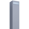 Boîte aux lettres sur pied Monolith en Gris avec rabat en acier inoxydable