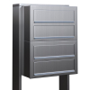 Boîte aux lettres sur pieds Cube for Four en Inox