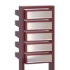 Boîtes aux lettres Stairs pour cing Rouge avec rabat en acier inoxydable