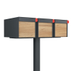 Boîte aux lettres sur pieds Big Americano for Three en Anthracite avec façade en HPL