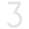 Numéro de Maison ''3'' Blanc