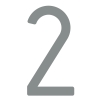 Numéro de maison moderne '' 2 '' - 245 mm en métal gris