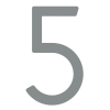Numéro de maison moderne '' 5 '' - 245 mm en métal gris