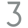 Numéro de maison moderne '' 3 '' - 200 mm en métal gris