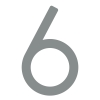 Numéro de maison moderne '' 6 '' - 200 mm en métal gris