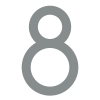 Numéro de maison moderne '' 8 '' - 200 mm en métal gris