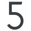Numéro de maison moderne ''5 '' - 152 mm en anthracite