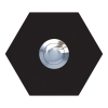 Sonnette Hexagone Noire