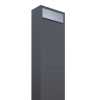 Boîte aux lettres sur pied Big Box en Anthracite avec rabat en acier inoxydable