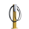 Borne de recharge Tesla VoltStand avec plaque de sol en jaune