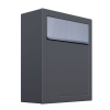 Boite aux Lettres Base anthracite avec rabat en acier inoxydable