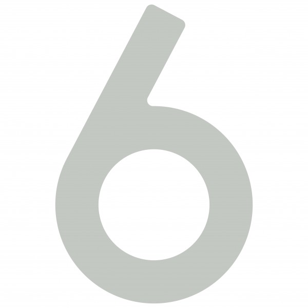 Numéro de maison auto-adhésif "6" - 152 mm en gris