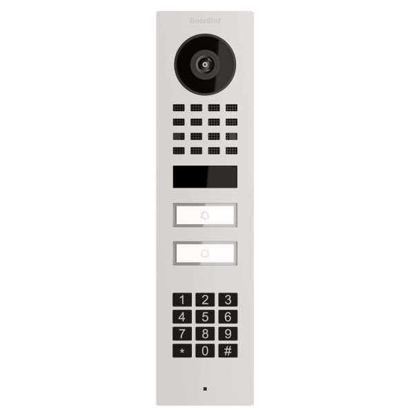 Interphone en saillie Smart-ON pour Two Doorbird D1102KV avec Keypad module en blanc