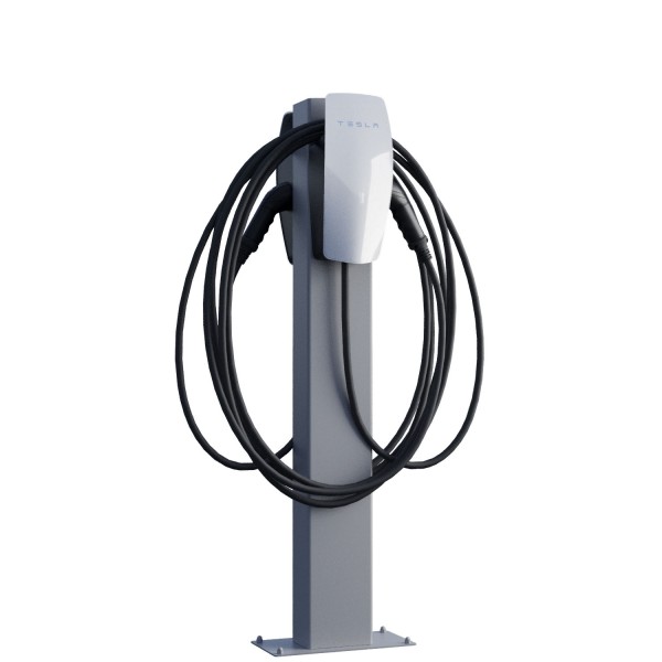 Borne de recharge Tesla VoltStand for Two avec plaque de sol gris