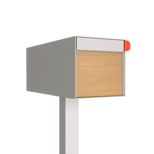 American Mailbox Americano White avec bois décoratif en bois