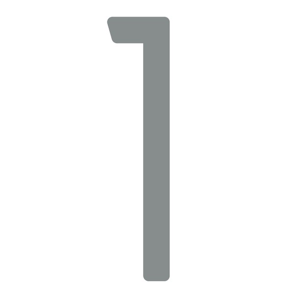 Numéro de maison auto-adhésif "1" - 152 mm en gris